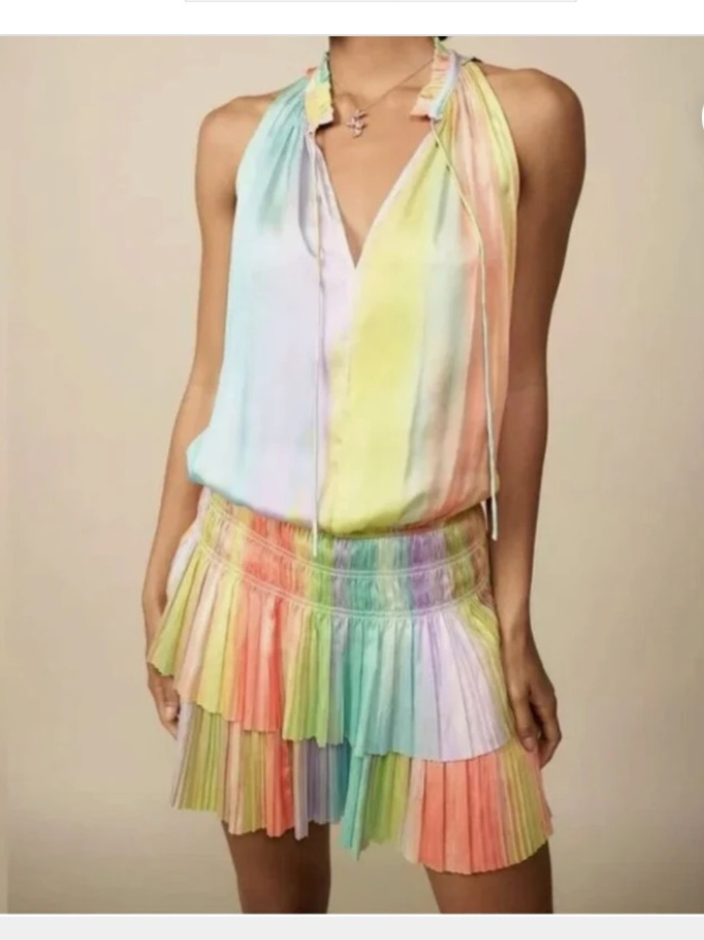 Current Air Cara Painterly Rainbow Mini Dress